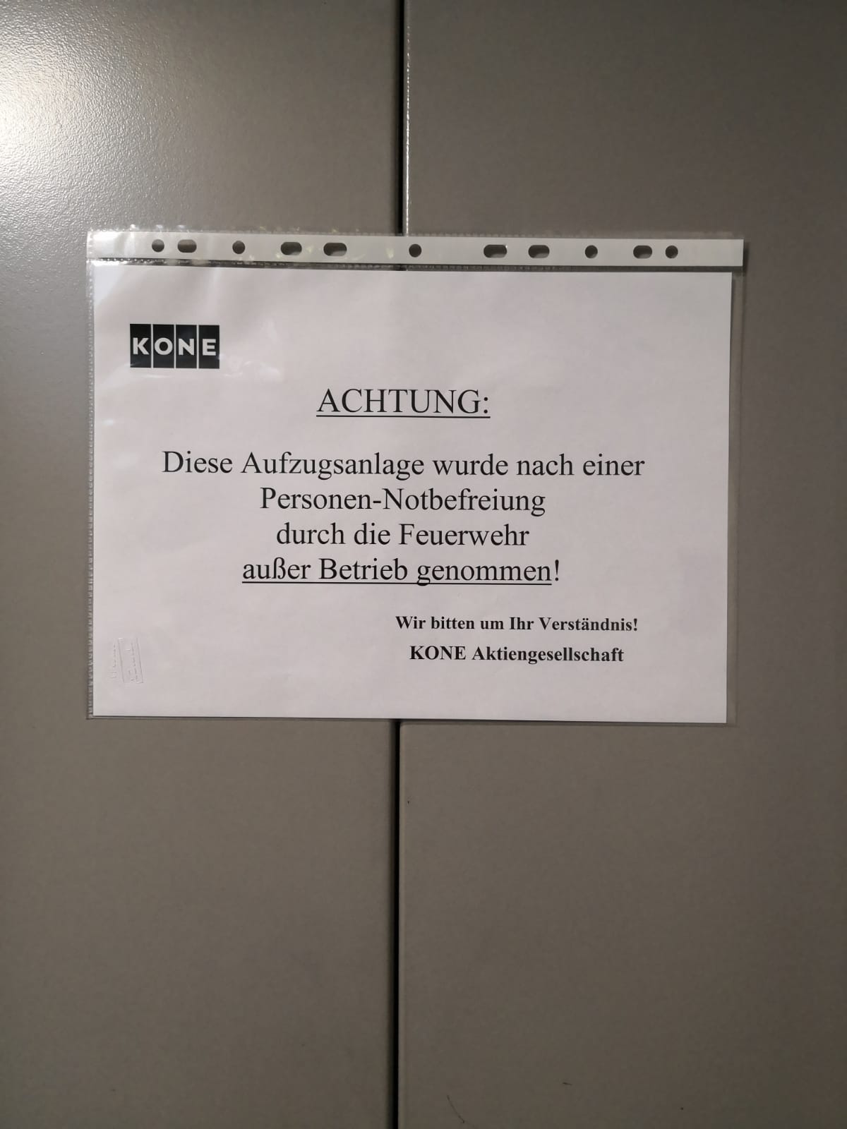 04.02.2019 - EINSATZ: Eingeschlossene Person in Lift